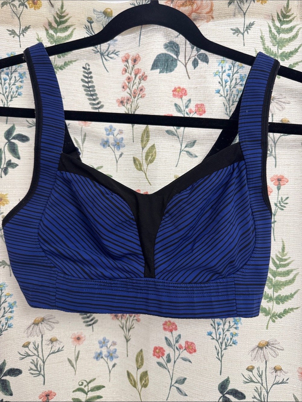 lululemon athletica Navy and Black Striped Support Sports Bra